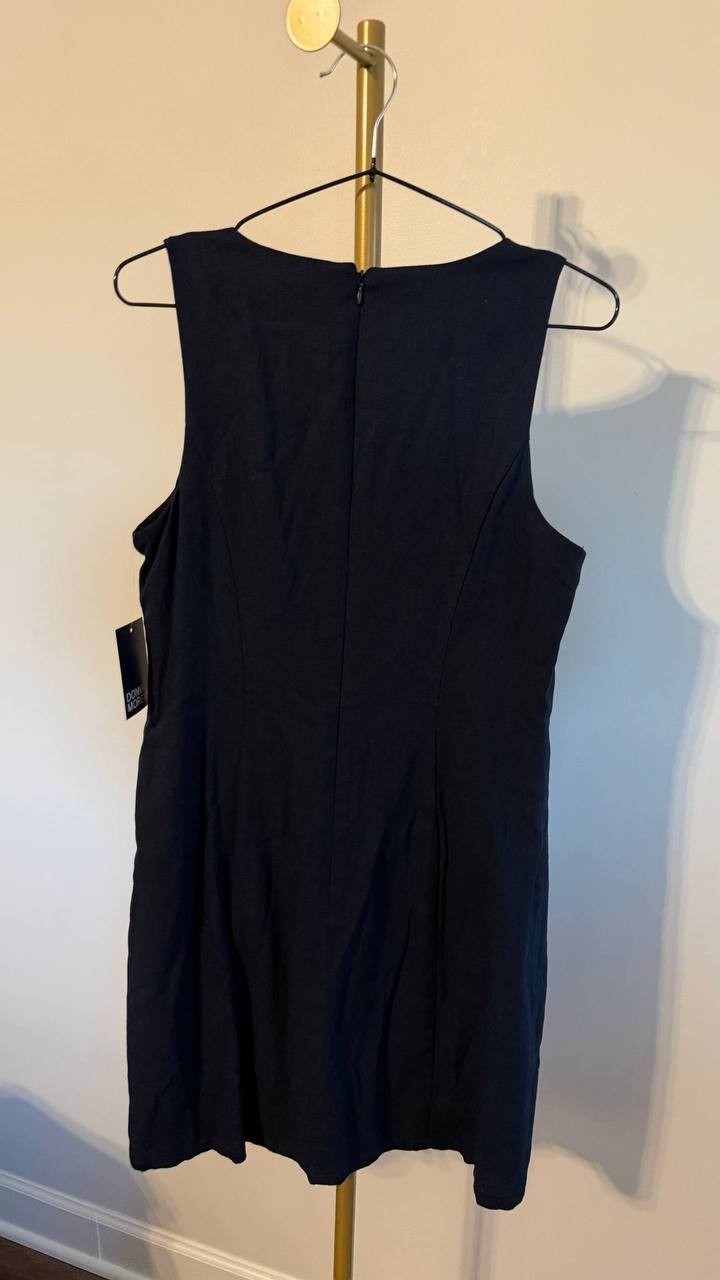 Donna Morgan Peggy Mini Sheath Dress Navy 6 $108 NWT