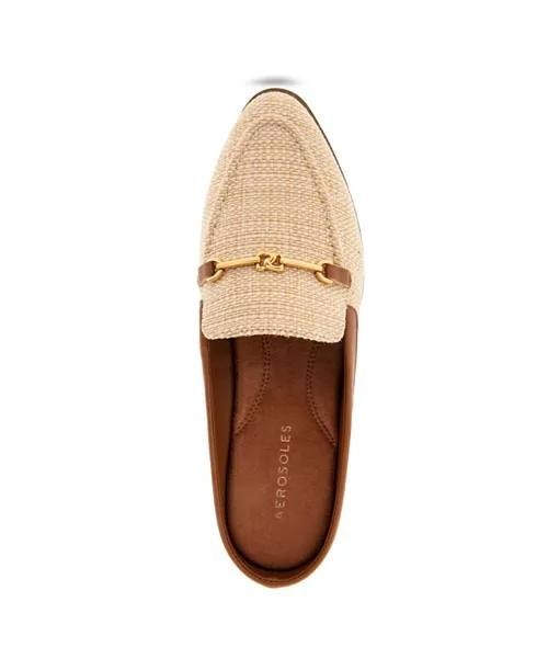 Aerosoles  Flat  Mules  Raffia  Tan  8  New  $79