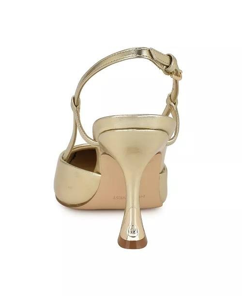 Nine West Vassa Slingback Pumps 7.5M Gold Heels New