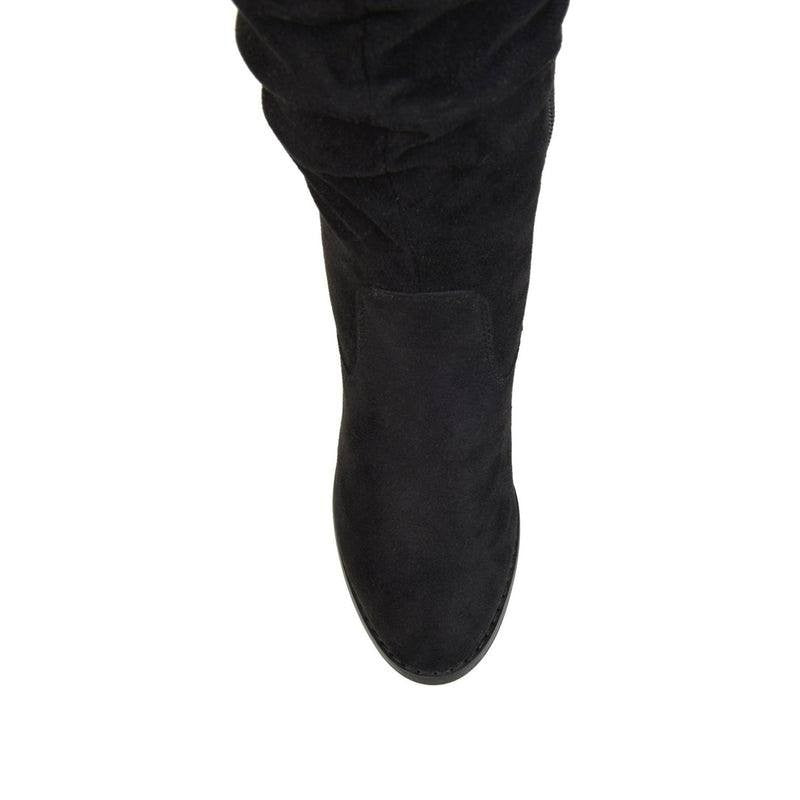 Journee Kaison High Boots 8M Black Faux Suede Over‑Knee  New msrp $89.99