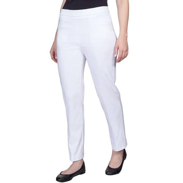 Alfred Dunner Classics Allure Stretch Short Length Pants White Size 12 NWT
