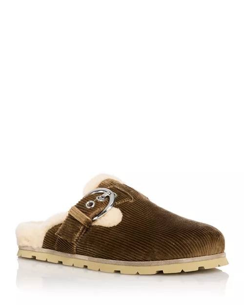 Stuart  Weitzman  Shearling  Clogs  Smokey  Taupe  5  New  $475
