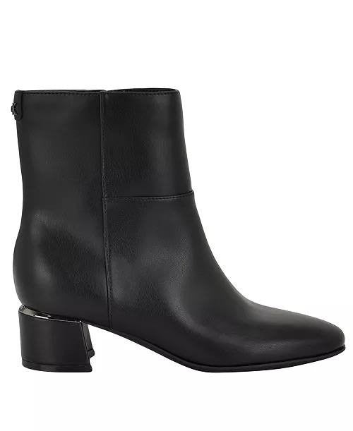 Calvin Klein Women’s Parry Block Heel Ankle Booties Black 8.5M Man‑Made $129 NWB