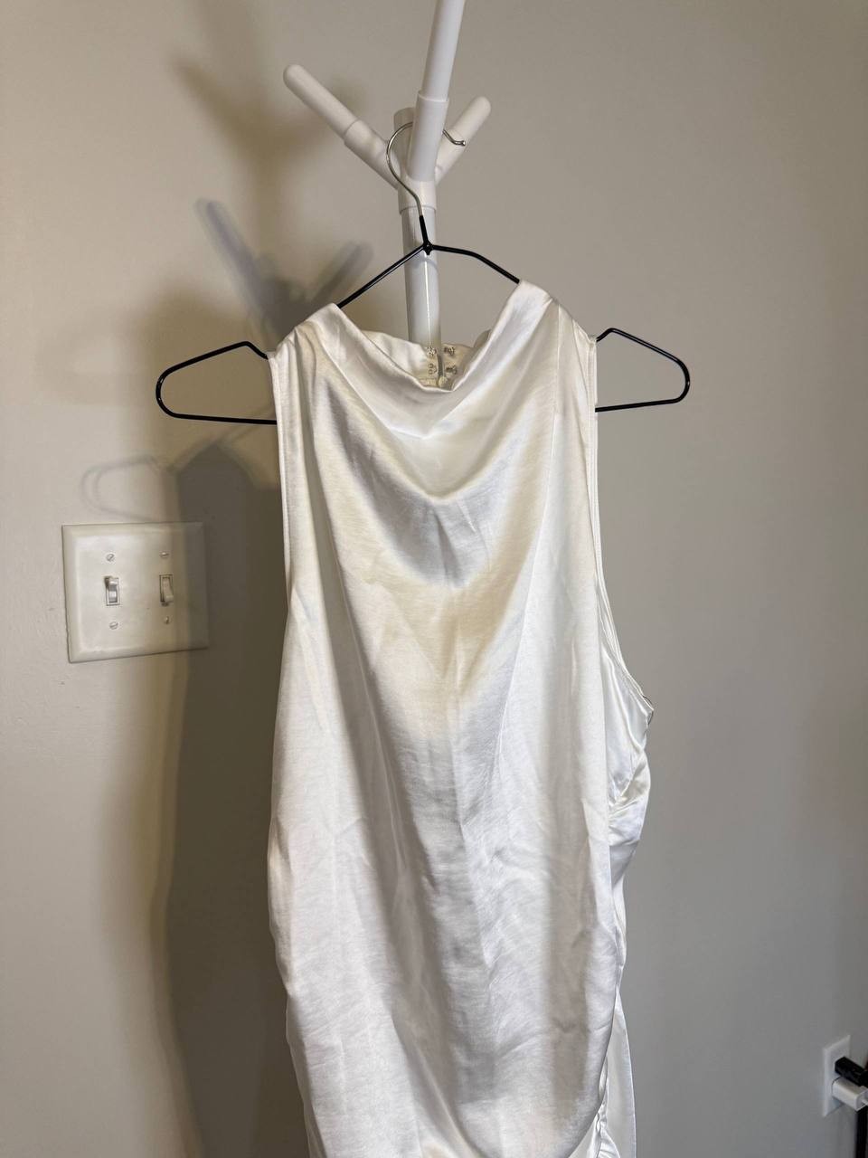 ivy + Blu Mock‑Neck Jersey Sheath Dress – White– 14 – NWT,