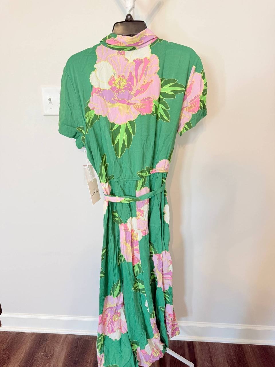 CeCe Floral Print Button‑Front Midi Shirtdress – Size L – NWT – $99