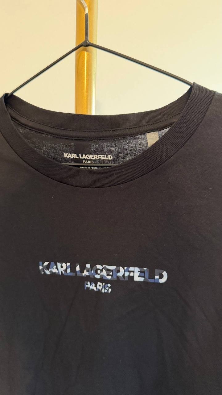 Karl Lagerfeld Paris Men’s Camo Logo Tee Black M $69 NWT