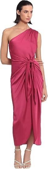 Donna Morgan Women’s One‑Shoulder Midi Dress Pink $178 NWT