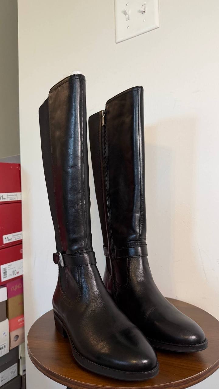 Sam Edelman Perin Women’s Round Toe Boots Black 8M Leather $225 NWB