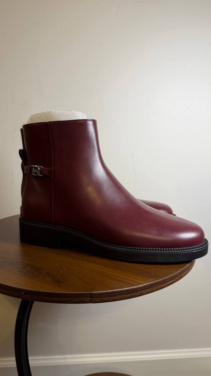 Michael Kors Oxblood Polyurethane Block Heel Booties 8.5M New w/o Box MSRP $150
