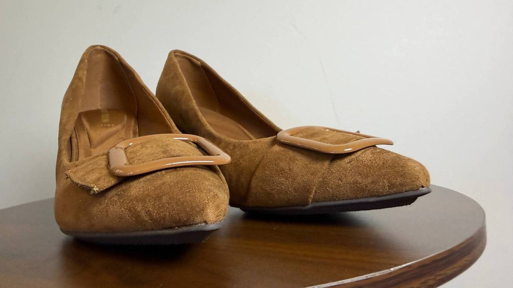 Anne Klein Bentley Pumps 7.5M Cognac Pointed Toe Buckle Block Heel NIB msrp$89