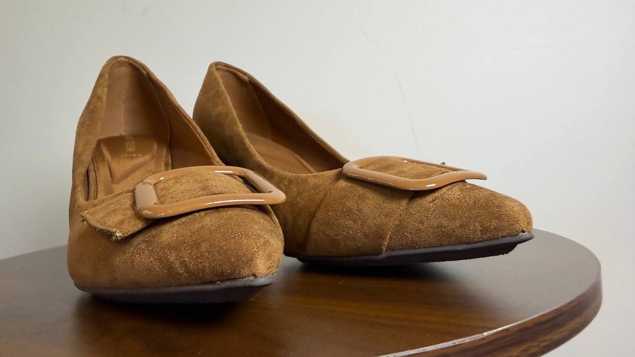 Anne Klein Bentley Pumps 7.5M Cognac Pointed Toe Buckle Block Heel NIB msrp$89