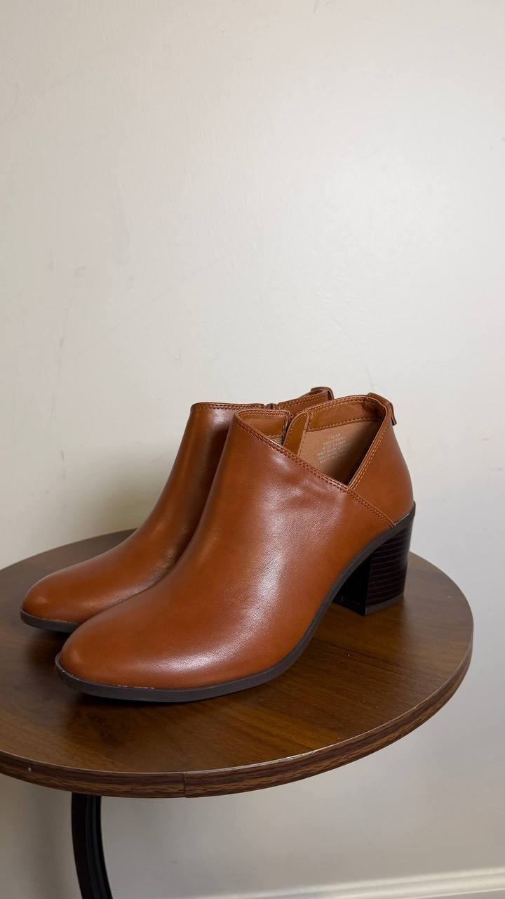 Style & Co Felaa Block Heel Booties Acorn Brown Women’s 6.5M NWB $79.90