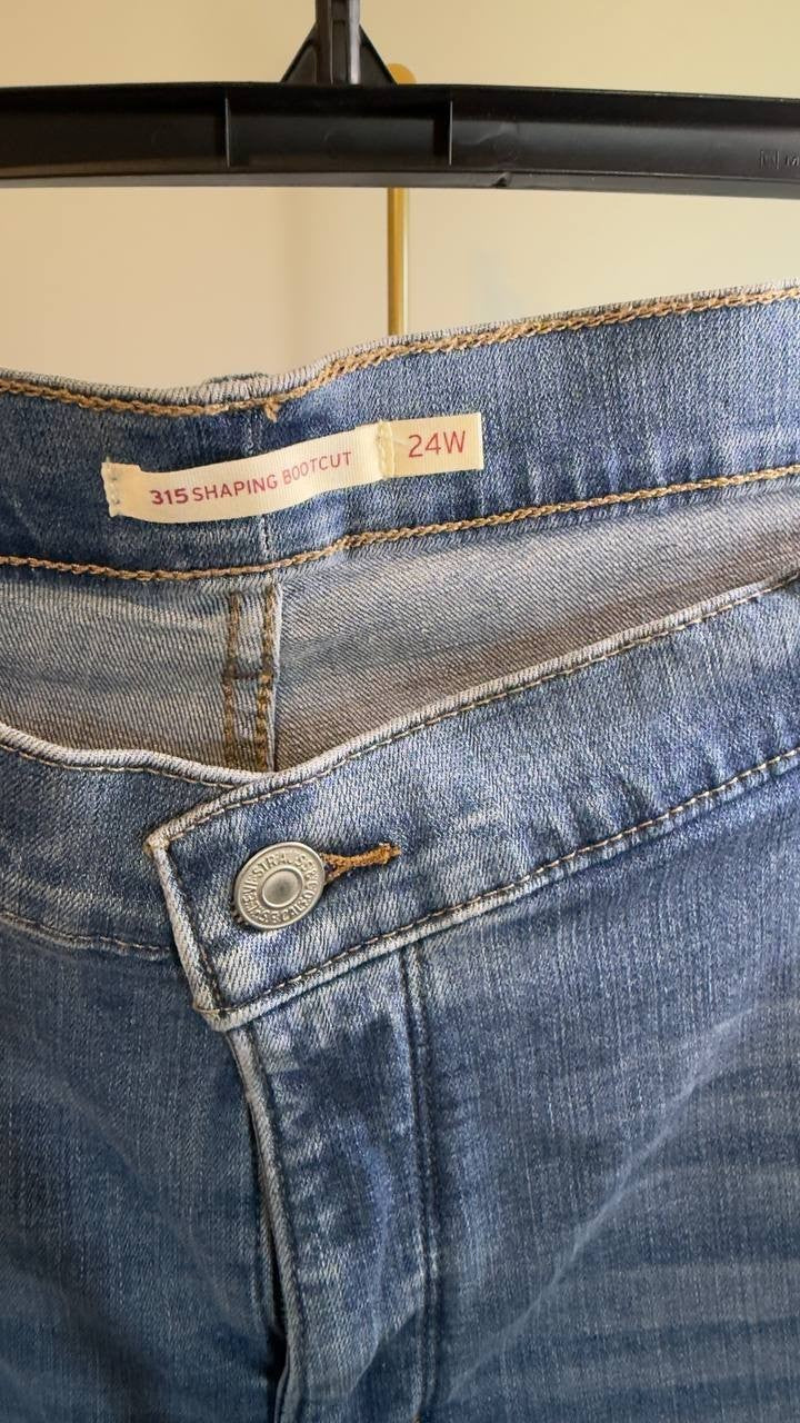 Levi’s 315 Shaping Bootcut Jeans Plus Size 24W Lapis Topic NWT $69.50
