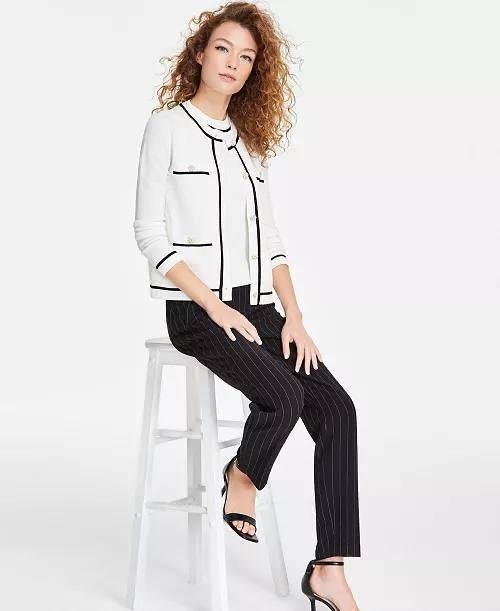 Karl  Lagerfeld  Paris  Women’s   Crewneck  Cardigan  Soft  White  L NWOT  $128