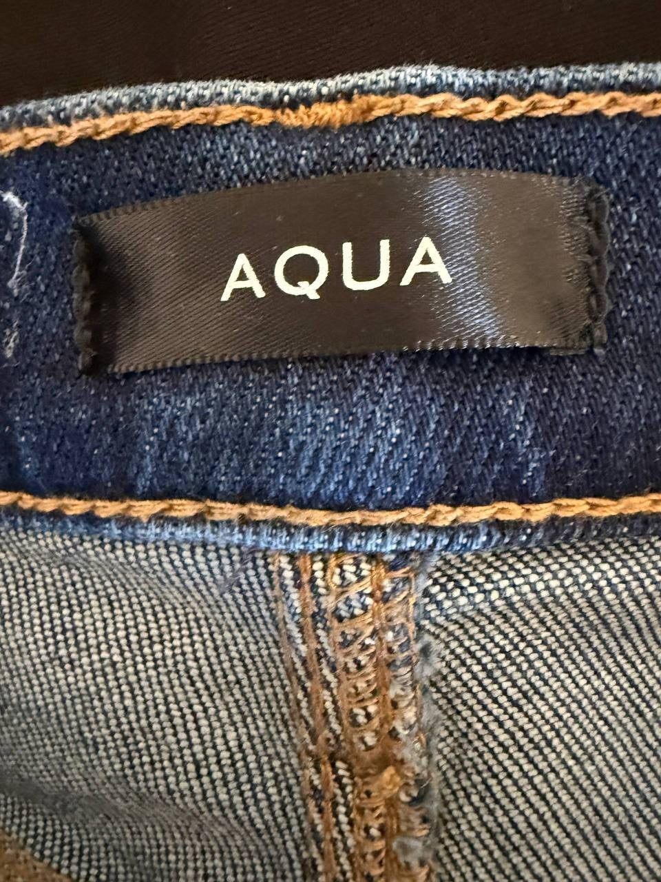 AQUA Dad High‑Rise Wide‑Leg Jeans – Dark Wash – Size 24 – NWT