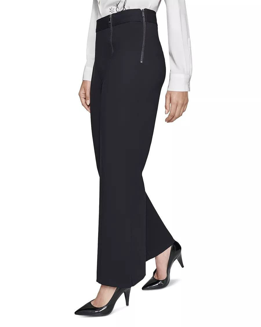 Karl Lagerfeld Paris Double‑Zipper Pants Black XL Pre‑Owned Designer MSRP$89