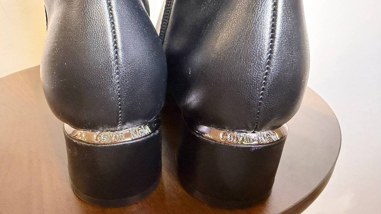 Calvin Klein Ankle Booties 6M Black Man‑Made New in Box MSRP $129