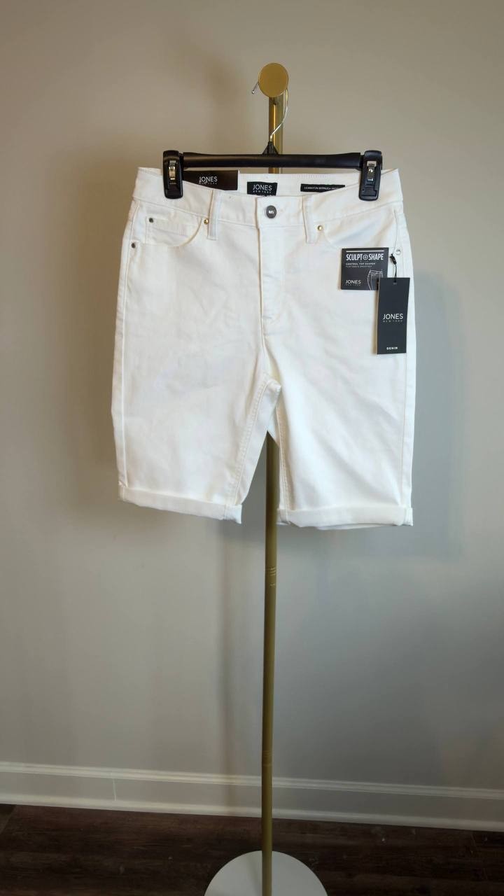 Jones New York Lexington Bermuda Shorts Soft White 8P/29 NWT $69.50