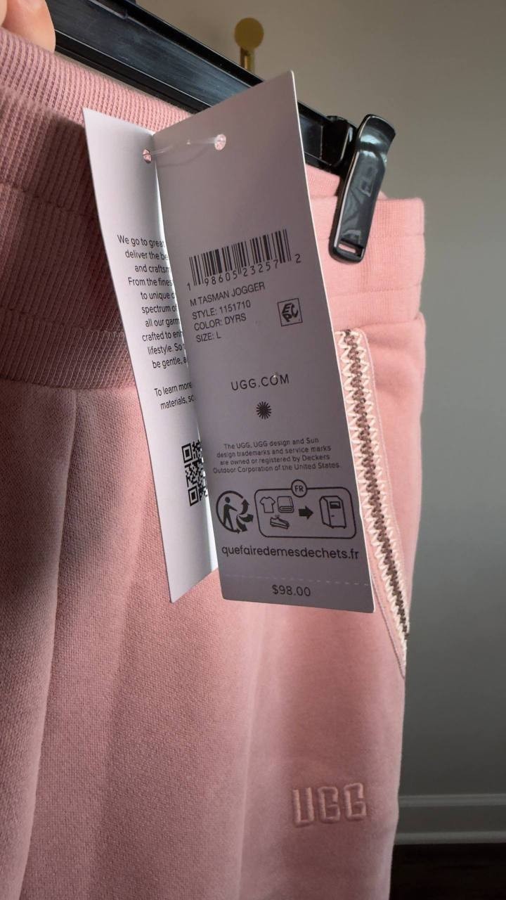 UGG Tasman Jogger Pants Dusty Rose L Unisex NWT $98