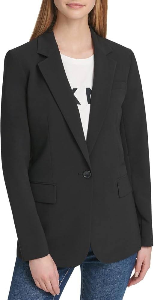 DKNY Foundation Long Sleeve Blazer Jacket – Black – Size 12 – NWT