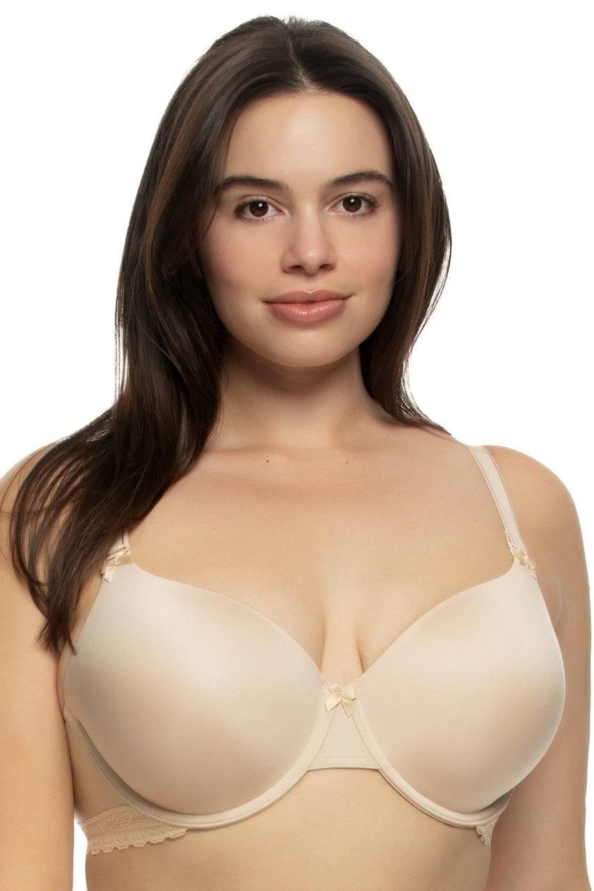 Paramour by Felina Underwire T-Shirt Bra with Lace Trim – Nude 32H