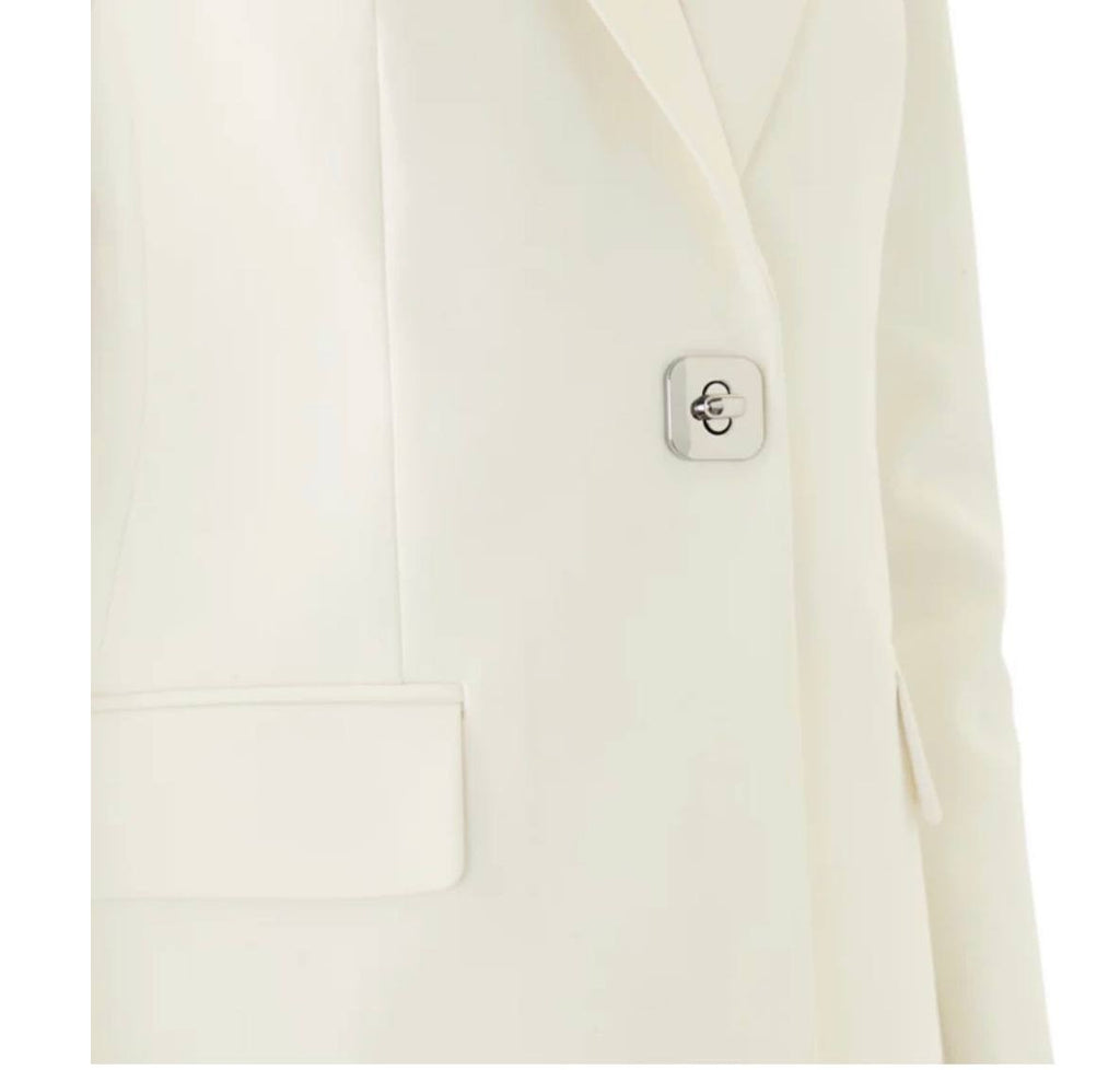 Calvin Klein One‑Button Shawl Collar Suit Jacket Cream 4P NWT $159