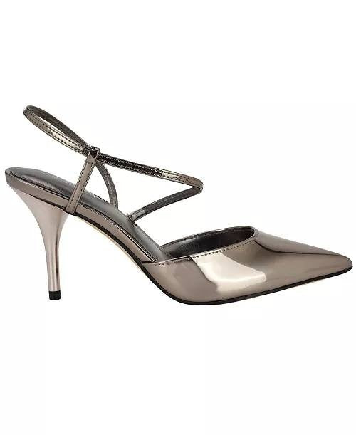 Calvin Klein Cordera Strappy Stiletto Pumps – Mirror Metallic–Size 7M–NIB