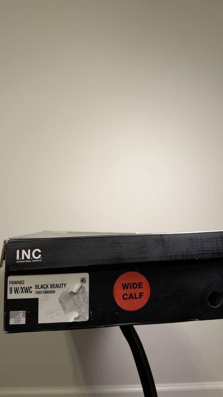 I.N.C.  Riding  Boots  Black  Leather  9W  XWC  New  $189.90