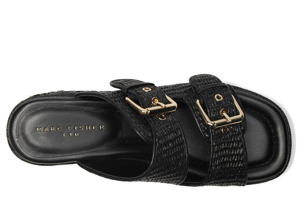 Marc Fisher Black Wedge Sandals 9M New in Box MSRP $150