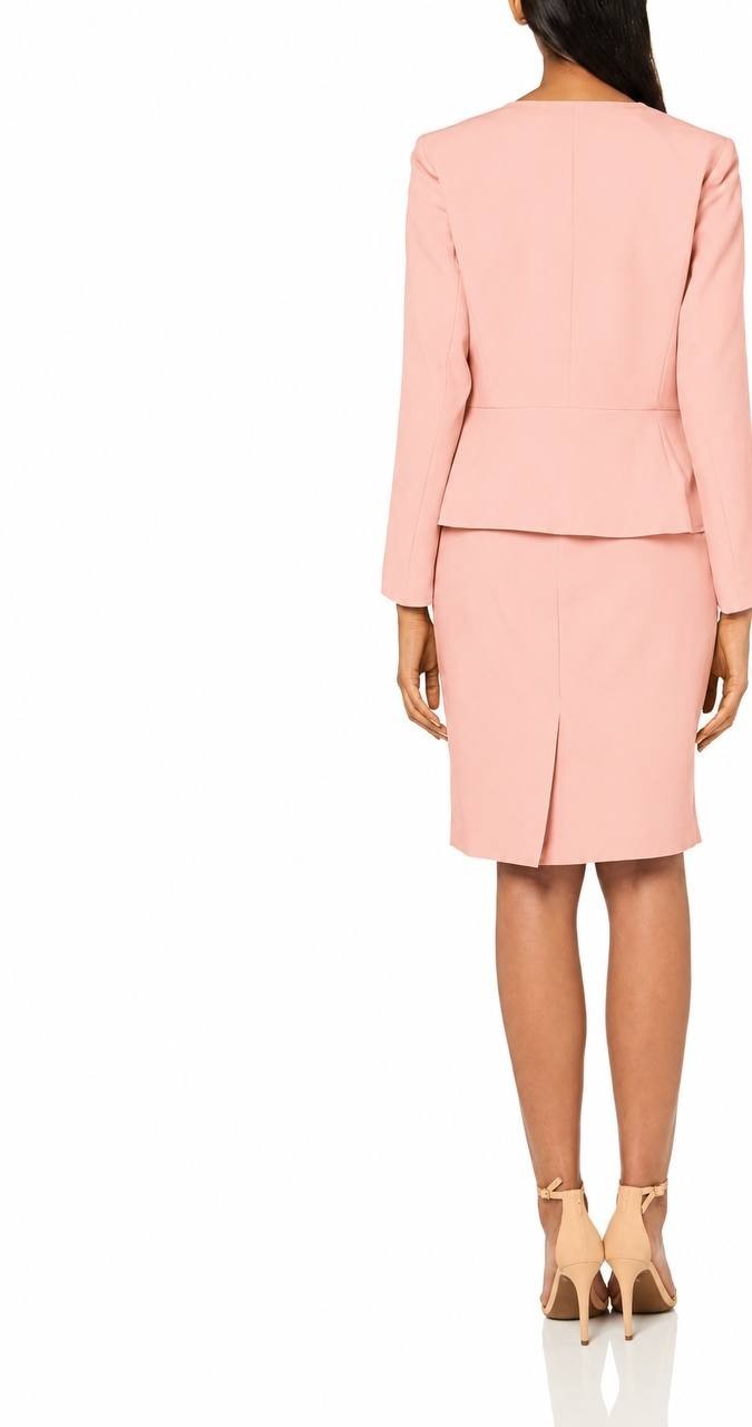Le Suit Collarless Hook‑and‑Eye Jacket Dusty Rose 10P NWT