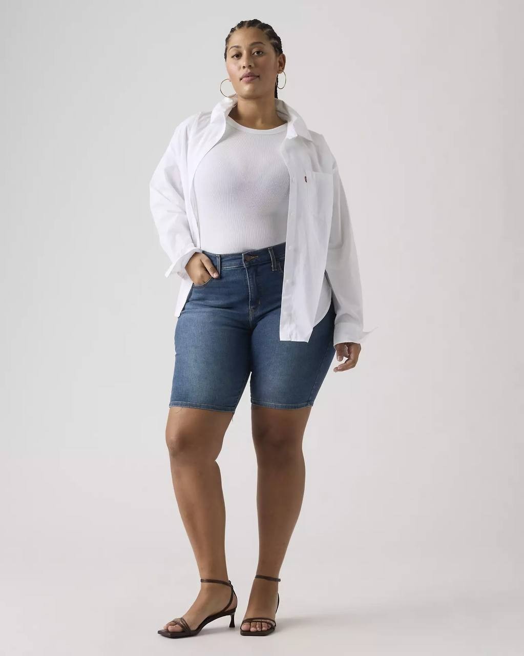 Levi’s Shaping Bermuda Shorts Dark Wash Size 16W NWT $49.50