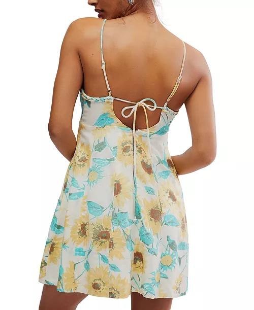 Free People Altura Floral  Mini Dress –Size L–NWT– $128-Small Inside Fabric Pull