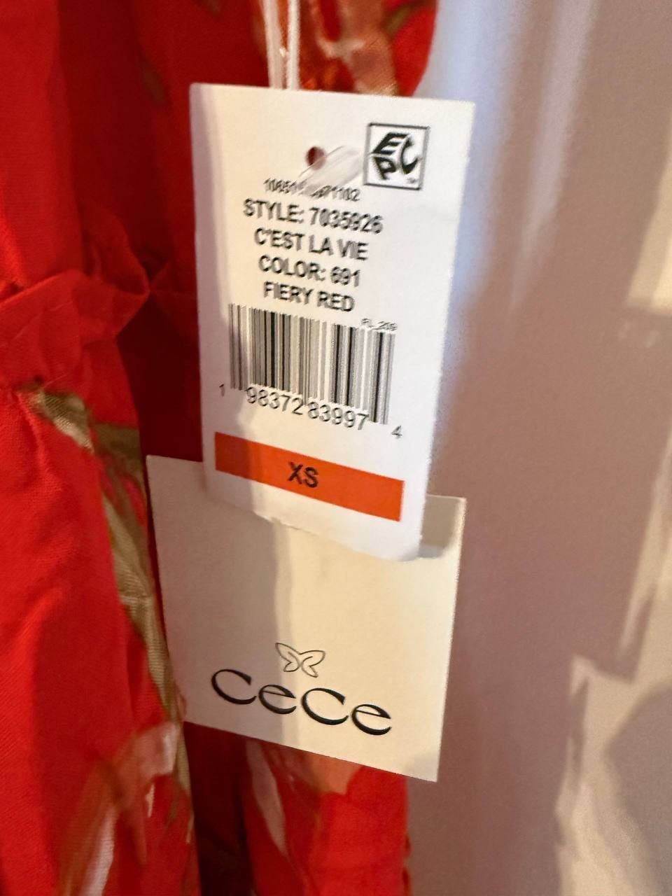 CeCe Tiered Back‑Tie Halter Dress Red SizeXS NWT Feminine Chic msrp$79