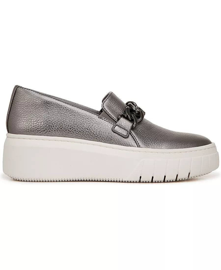 Naturalizer Daphne Sneakers 9M Pewter Leather Slip‑On Comfort NIB msrp$120