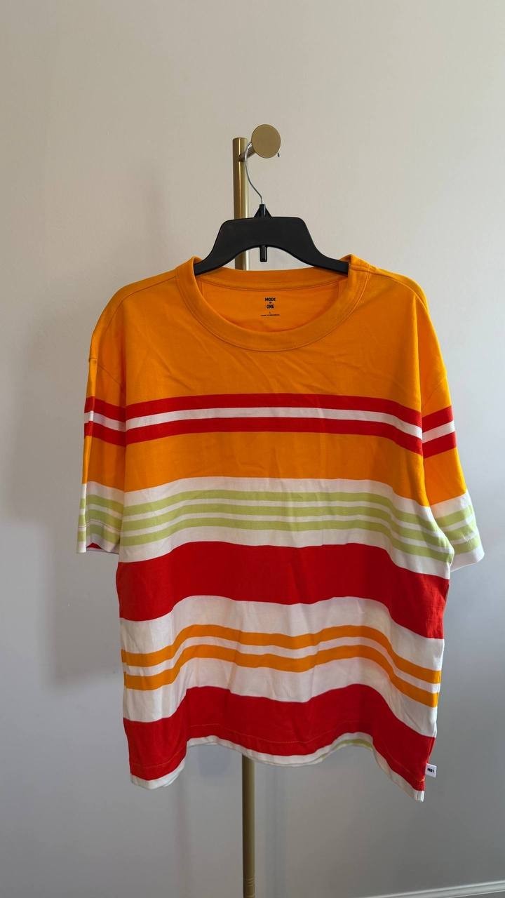 Mode of One Men’s Hollywood‑Stripe T‑Shirt Multi‑Color L $39.50 NWT