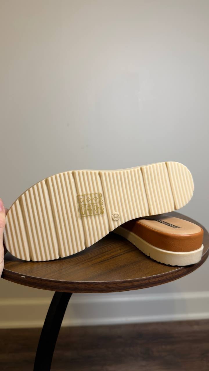 Life Stride  Platform  Sandals  Tan  Man‑Made  7M  New  With  Box  $80