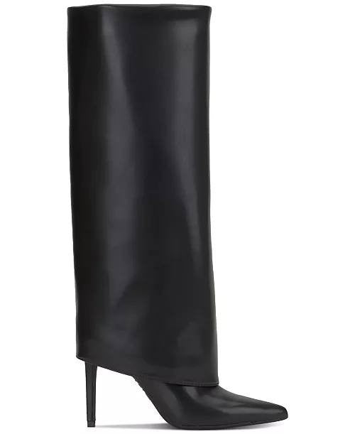 I.N.C.  Cuffed  Dress  Boots  Black  Man‑Made  7.5M  New  $129.90