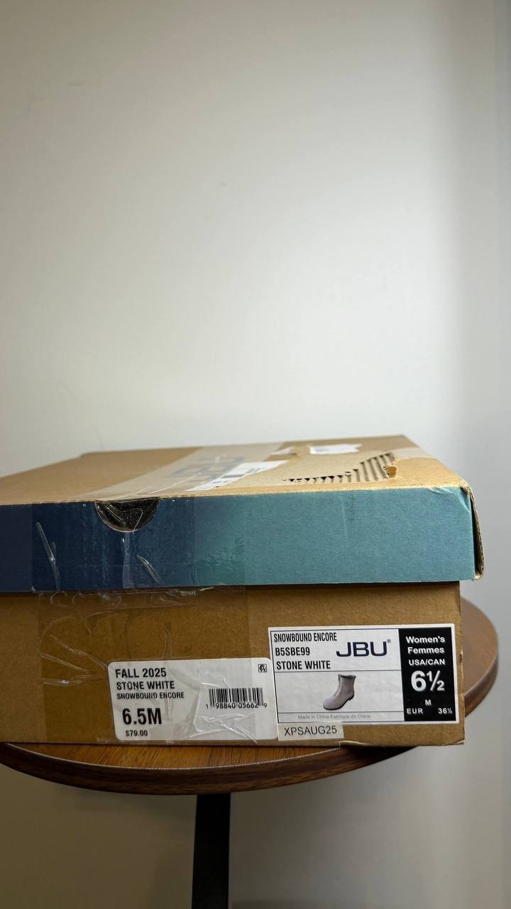 JBU Snowbound Encore Zip Front Cold‑Weather Boots Stone White Women’s 6.5M NWB