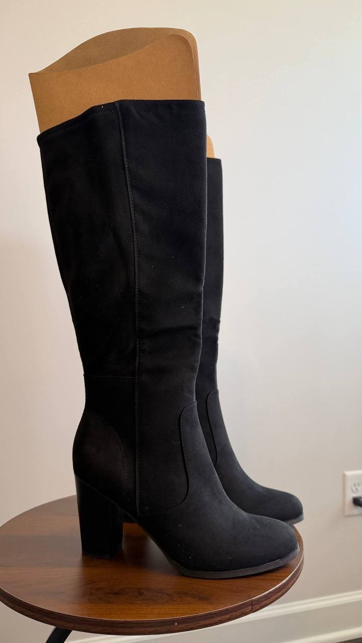 Style & Co Addyy Knee High Dress Boots Black 8M Synthetic $89.90 NWB
