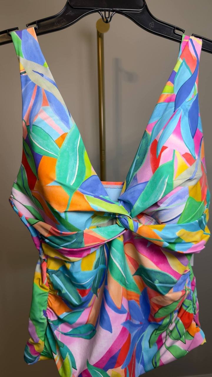 La Blanca Tropi-Flage Tankini Top Multi 12 NWT $79