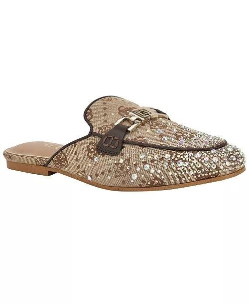 Guess Medium Brown Textile Mule Loafers 9M NIB MSRP $119