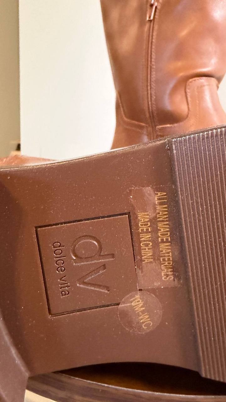 DV Dolce Vita Jernie Boots 10M Tan Smooth Riding Round Toe NIB msrp$99