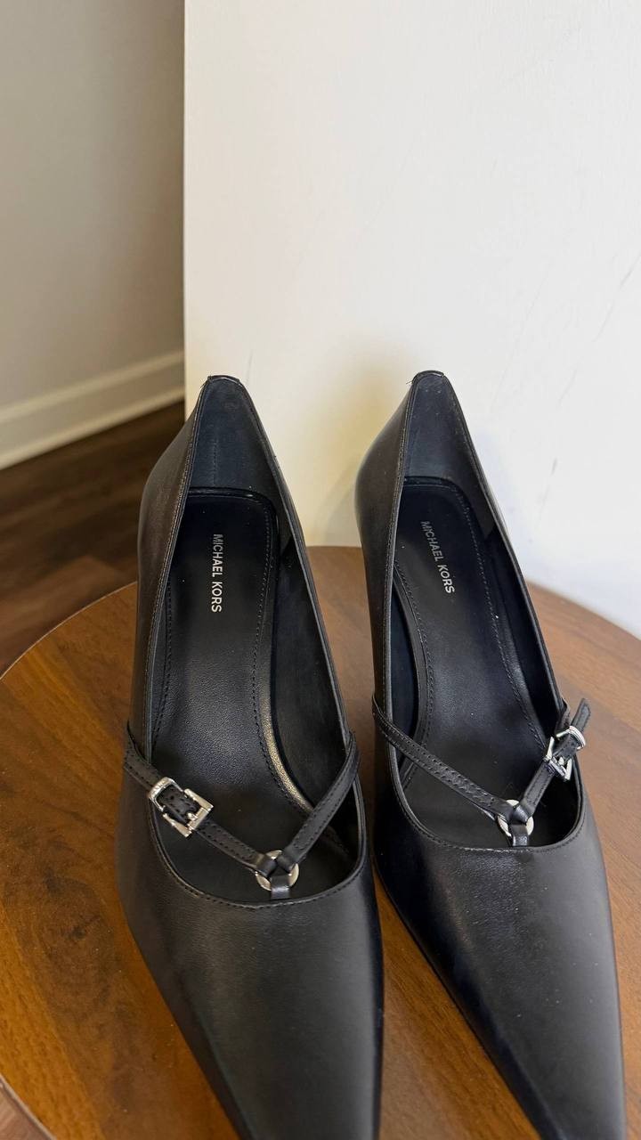 Michael Michael Kors Black Leather Pointed Toe Pumps Size 8.5M NIB MSRP $150