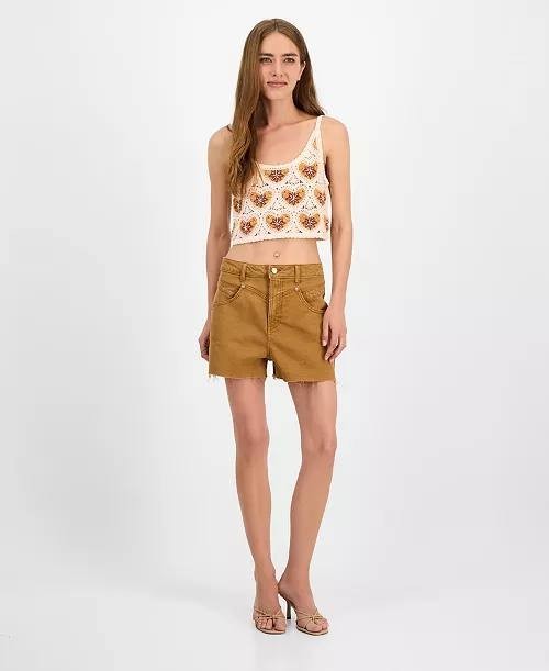 Avec Les Filles Cropped Crochet Heart Tank Top – Size XS – NWT