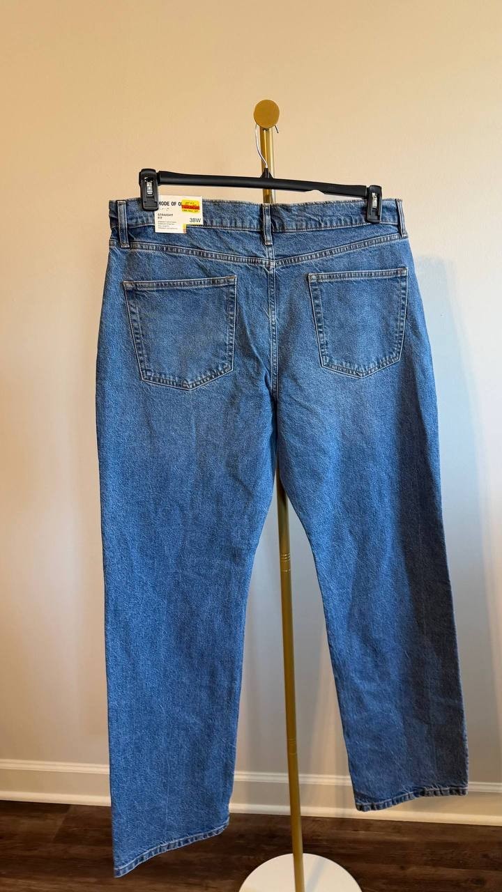 Mode of One Men’s Straight‑Fit Jeans Roosevelt 38W 34L $69.50 NWT