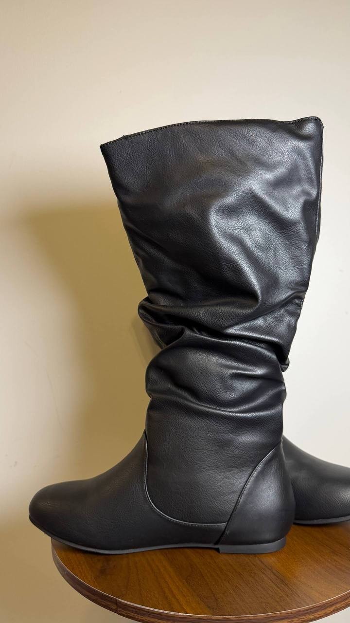 Journee Collection Polyurethane Boots 8M Black New in Box MSRP $129