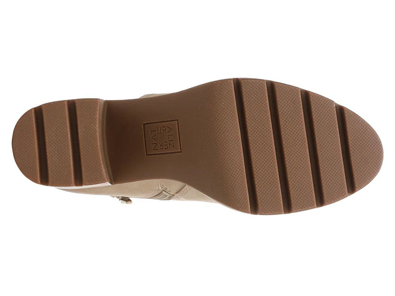 Naturalizer Madalynn Bootie 9W Sand Brown Waterproof Almond Toe Zip NIB msrp$185