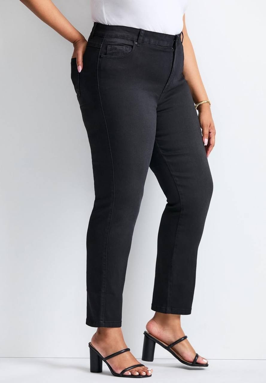 Avenue Butter Denim Jeans – Size 16 Tall – NWT – Black Straight Leg Stretch Plus