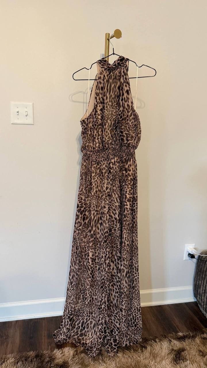 Vince Camuto Halter Chiffon Jumpsuit Rich Taupe M NWT – Defective Zipper