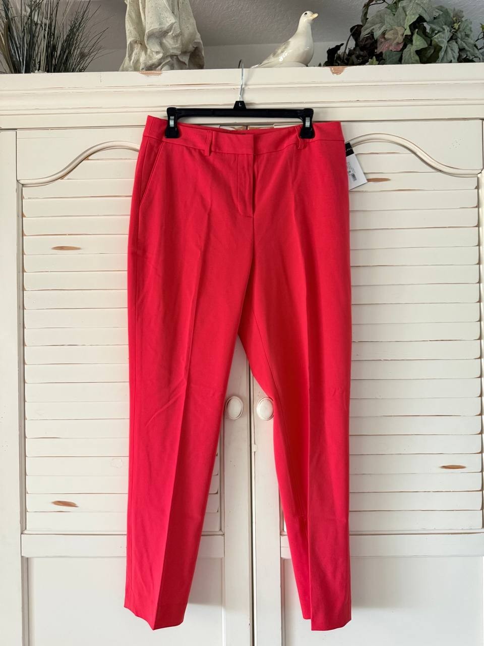 Tahari ASL Classic Ankle Pants Size 8 NWT Red Mid Rise for Office Casual Wear